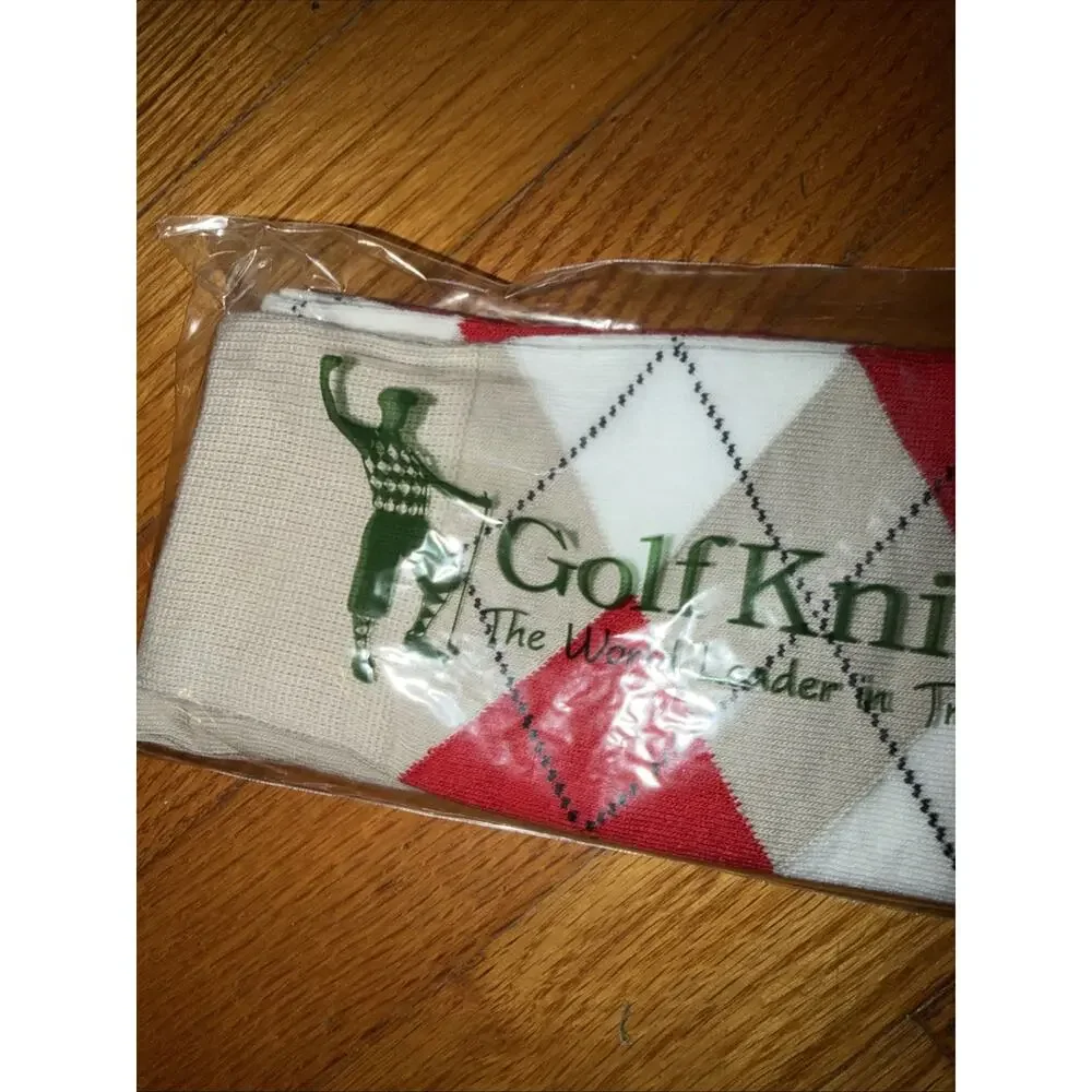 Golf Knickers Colorful Knee High Argyle Cotton Socks For Men Red White Tan New